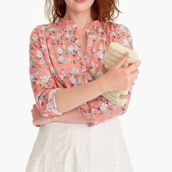 J. Crew Liberty Fabric Josephine Floral Ruffle Popover Shirt - Picture 1 of 16